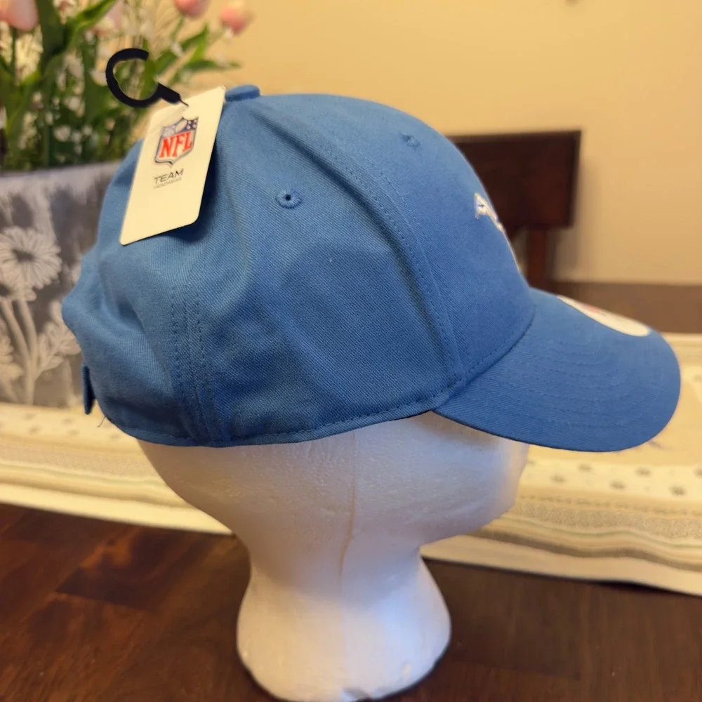 NFL Team Apparel Detroit Lions Hat Mens Blue Adjustable Baseball‎ Cap NWT